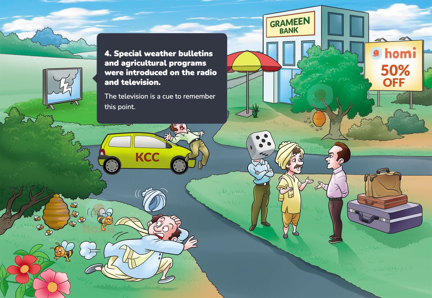 Special weather bulletins and agricultural programs were introduced on the radio and television.